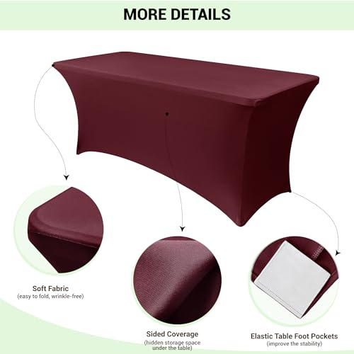 6ft Stretch Spandex Table Cover (2 Count)