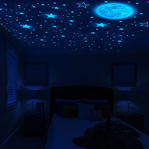1049Pcs Glow in The Dark Stars and Moon for Ceiling