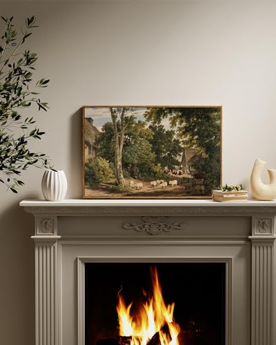 Framed Canvas Wall Art Vintage Decor
