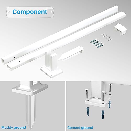 Vinyl Picket Fencing Post Kit 30" High for Straight PVC Decorative Fencings
