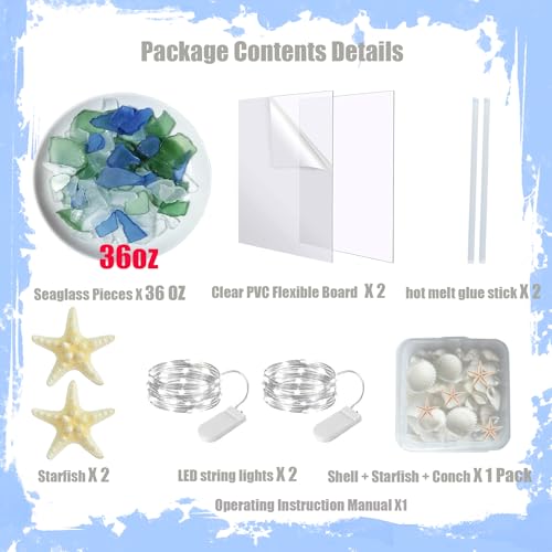 Christmas Tree DIY Kit Sea Glass Pieces for DIY Crafts Christmas Craft DIY Christmas Tree Lights Lamp Christmas Ornament Crafts