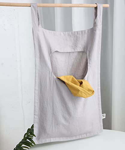 100% Linen Door Hanging Laundry Hamper Bag