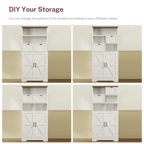 Storage Cabinet with Doors & 2 Drawers