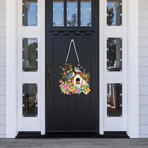 DIY Colorful Birdhouse Diamond Painting Hanging Ornament