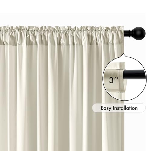Ivory Privacy Sheer Curtains 2 Panels 42W x 72L (2 Count)