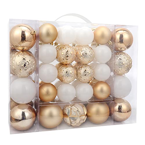 87ct Christmas Ball Ornaments Set Shatterproof Seasonal Hanging Decorations with Reusable Hand (87 Count)