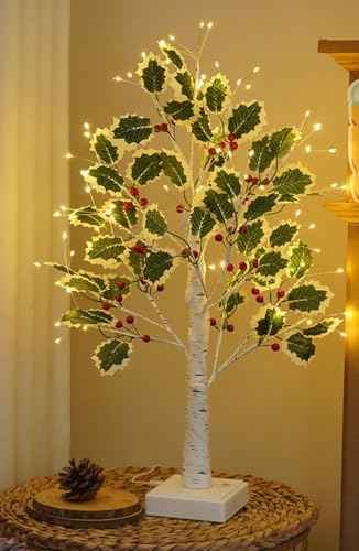 2FT Fairy Lights Birch Tree 72 LED Tree Lamp with Timer for Easter Christmas Decorations Light Spirit USB or Battery Powered Branch Lighted Trees Indoor Outdoor