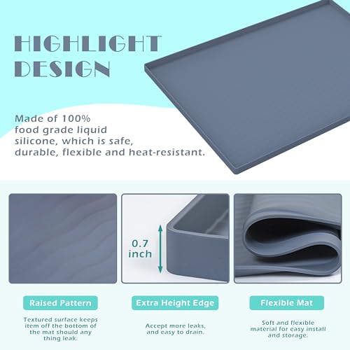 Waterproof Silicone Under Sink Mat 25'' x 22'' Shelf Liner for Kitchen and Bathroom (550 sq inch)