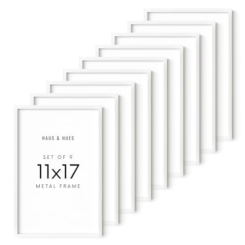 11x17 White Aluminum Frame Set of 9