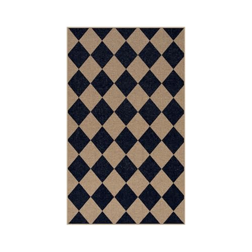 Colette Checkered Easy Jute Entry Rug