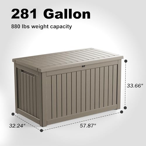 281 Gallon Large Resin Deck Box