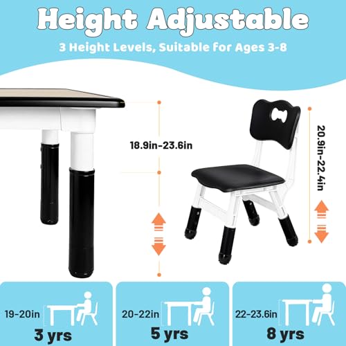 Kids Table and 4 Chairs Set for Ages 3 (5 Count)