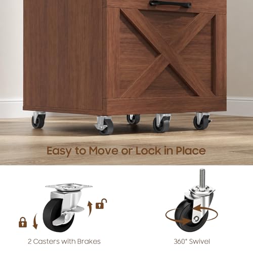 Farmhouse File Cabinet with Lock & 2 Drawers