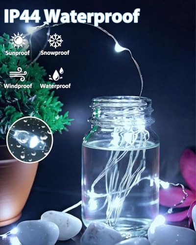 2 Pack 200 LED Fairy Lights Battery Operated with Remote