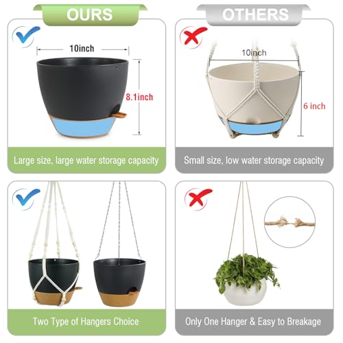 10 inch Self Watering Hanging Planters (2 Count)
