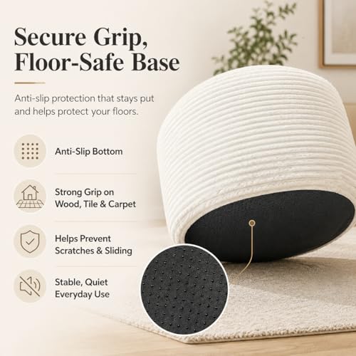 Round Pouf Ottoman Foot Rest 20 X 15