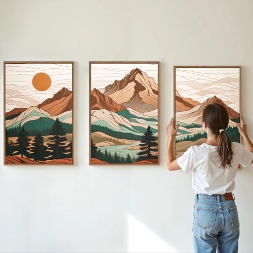 Mountain Framed Canvas Wall Art Set of 3 (3 Count)