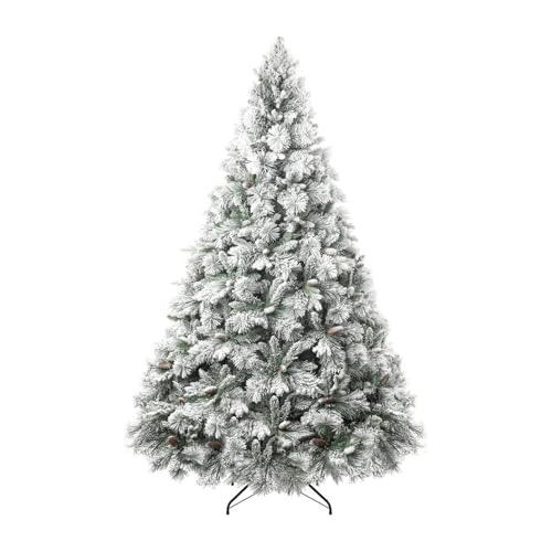 Glasgow 6.5ft Frosted Prelit Artificial Christmas Tree with Pine Cones