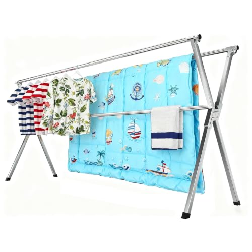 Drying Racks Clothing for Outdoor with 20 Windproof Hooks