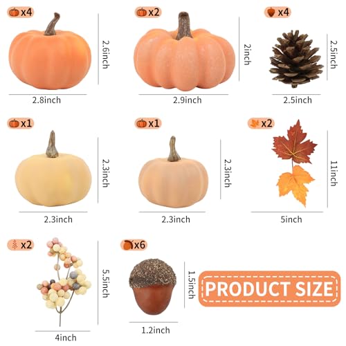 22 PCS Pumpkin Decor (22 Count)