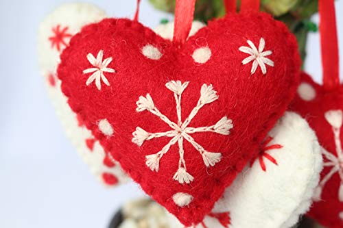 Hearts Christmas Ornaments Set of 4 (4 Count)