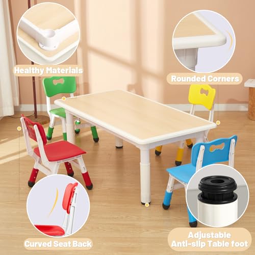 Kids Table and 4 Chairs Set for Ages 3