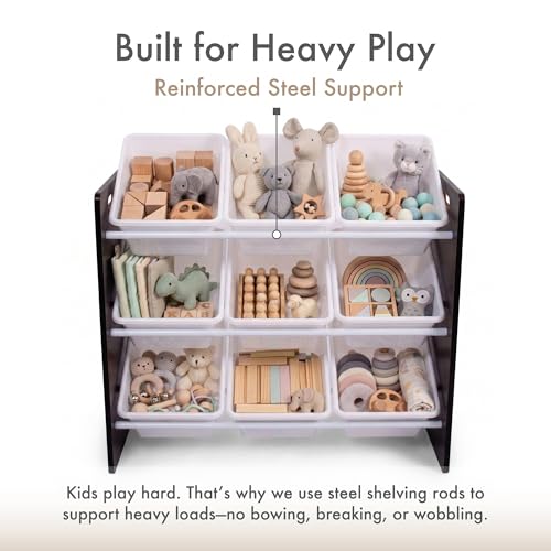 Toy Storage Organizer with 9 Removable Storage Bins for Kids Playroom