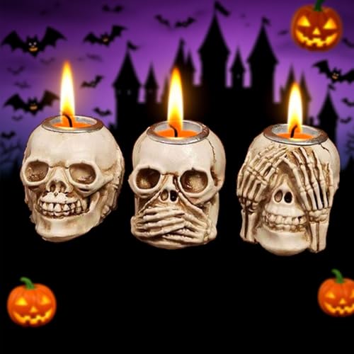 Halloween Skull Candle Holder