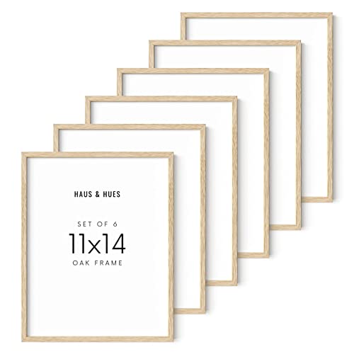 Beige Oak Wood Frame Set of 6 (6 Count)