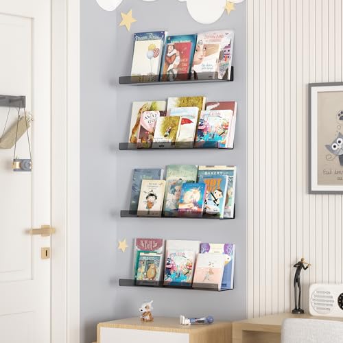 4 Pcs 15" Acrylic Shelves for Wall Decor and Display (4 Count)