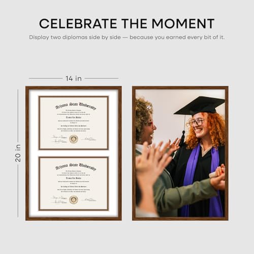 14x20 Brown Oak Diploma Frame