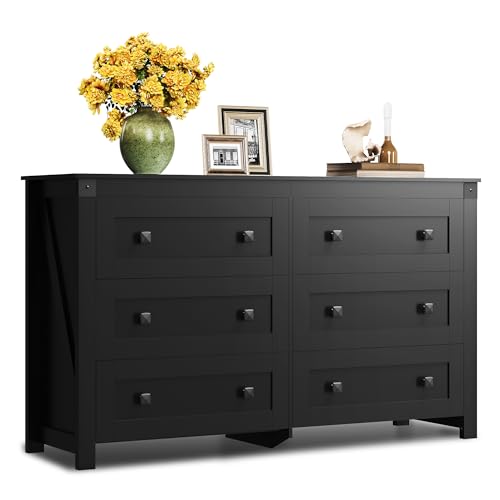 Farmhouse Black Dresser for Bedroom