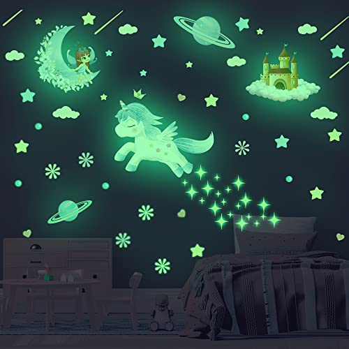 Glow in The Dark Fairy Unicorn Wall Decal Sticker