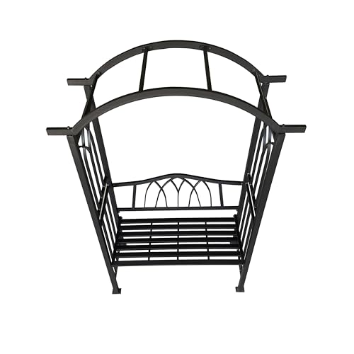 Black Aluminum Garden Arbor Arch with 2