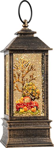 10'' Fall Snow Globe Lantern