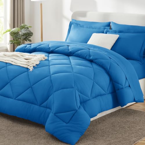 Queen Comforter Set 88"x88" Royal Blue