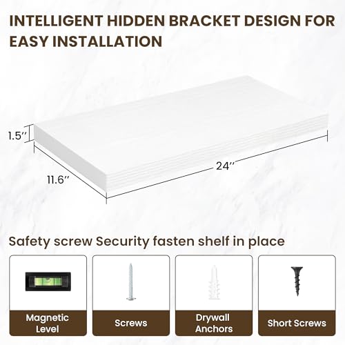 24 Inch Floating Shelves (2 Count)