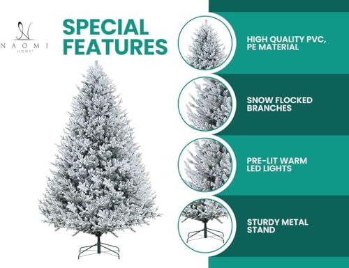 7.5ft Frosted Christmas Tree with Lights