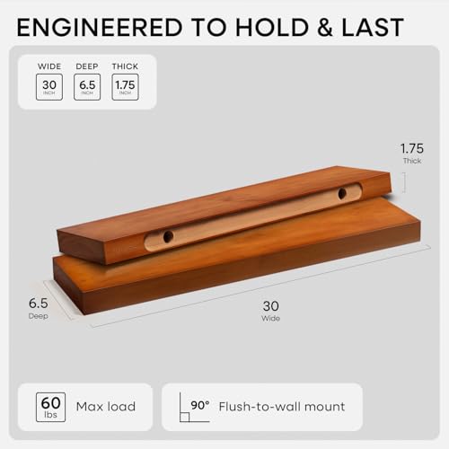 30 Inch Floating Shelves (3 Count)