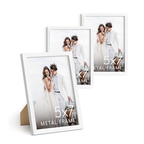 5x7 White Metal Picture Frames