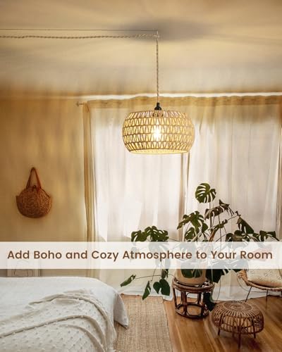 Rattan Boho Hanging Light