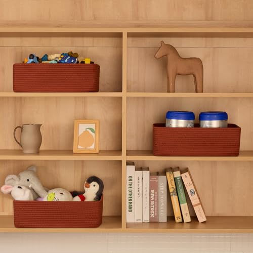 Large Shallow Organizing Baskets 15x11x5.1 Inches (3 Count)