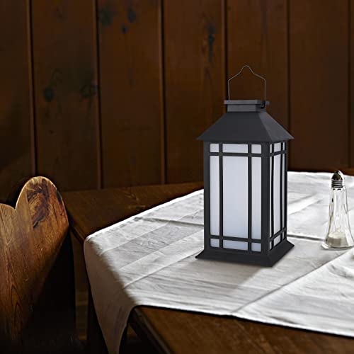 13 Inch Outdoor Decorative Lanterns with LED Candle Timer 2 Pack Black (2 Count)