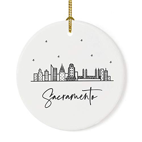 Round Ceramic Porcelain Christmas Tree Ornament Keepsake Gift