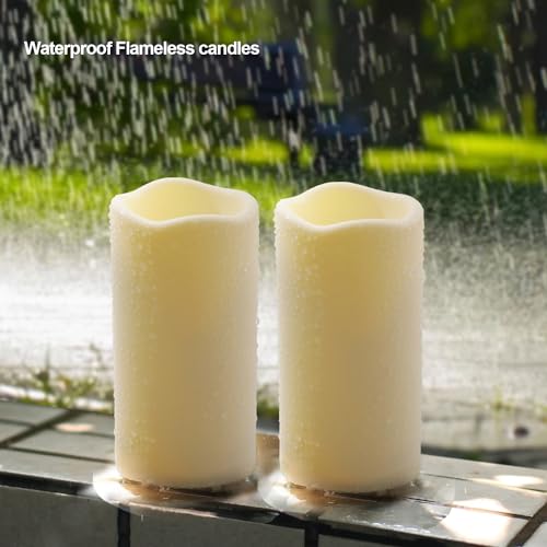 2PACK Outdoor Plastic flameless Candles with Remote Control and Timer (2 Count)