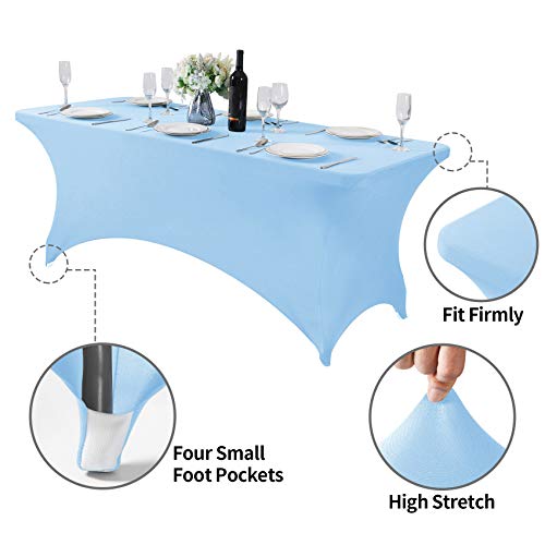 Spandex Table Cover for 6Ft or 4fT or 8ft Table Universal Fitted Stretch Tablecloth for Party