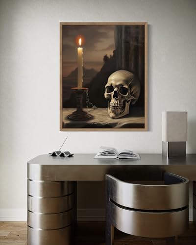 Skull and Candle Poster Art Print
