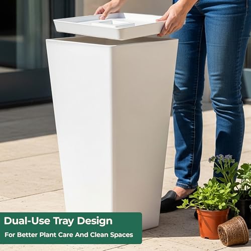 Garden Large 28 in.Tall Planters Set of 2 for Indoor and Outdoor (2 Count)