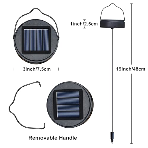 2Pack AA 600Mah Solar Lights Replacement Top for Outdoor Lantern Lights Waterproof for Garden (2 Count)