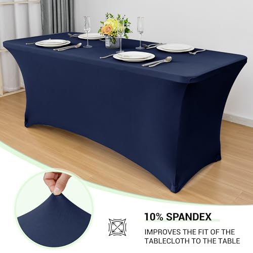 4Ft Stretch Spandex Table Cover for Standard Folding Tables (2 Count)